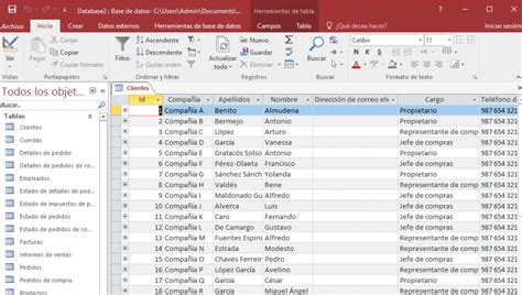 crear base de datos proveedores access